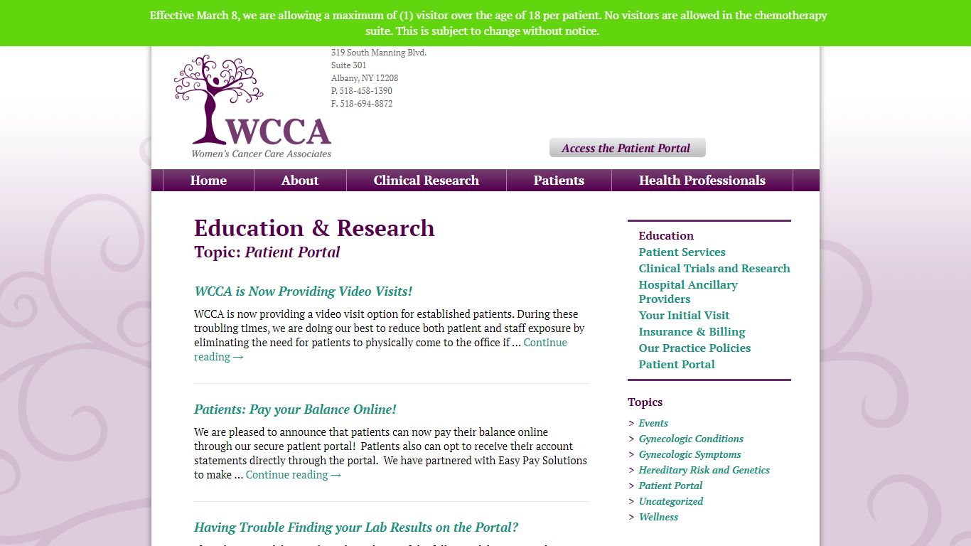 Patient Portal | Women's Cancer Care Associates